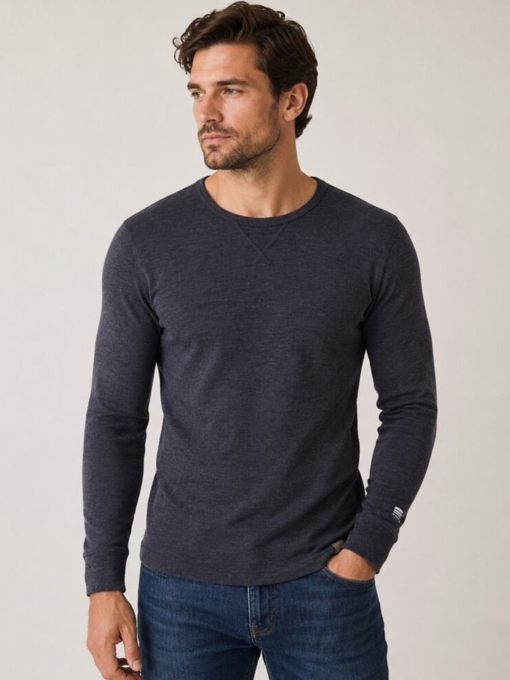 Meriwool Grey Superfine Merino Wool Base Layer Long Sleeve Shirt Grey Mens Med